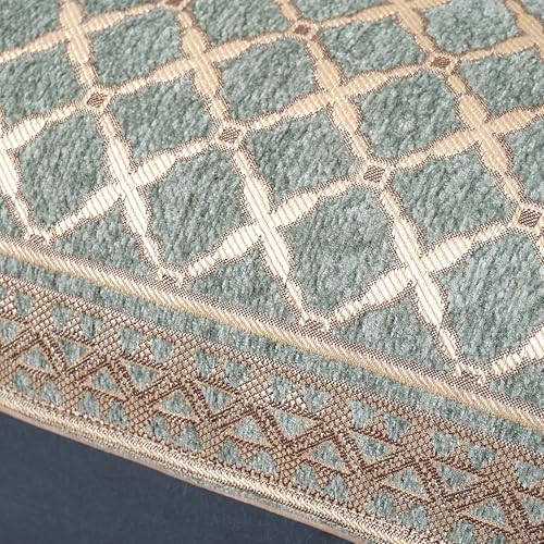 Image of Premium Chenille Woven Anti-Slip 7 Seater Sofa Cover | L-Shape Sofa Seat Protector for Living Room | Durable & Stylish Slipcover - Teal