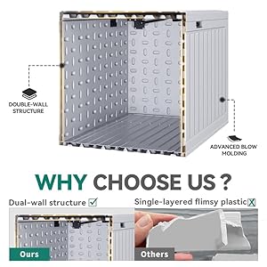 YITAHOME 90 Gallon Large Deck Box, Double-Wall Resin Outdoor Storage Boxes, Deck Storage for Patio Furniture, Cushions, Pool Float, Garden Tools, Lockable & Waterproof (White) YITAHOME 90 Gallon Large Deck Box Double Wall Resin Outdoor Storage Boxes Deck Storage for Patio Furniture Cushions Pool Float Garden Tools Lockable Waterproof White