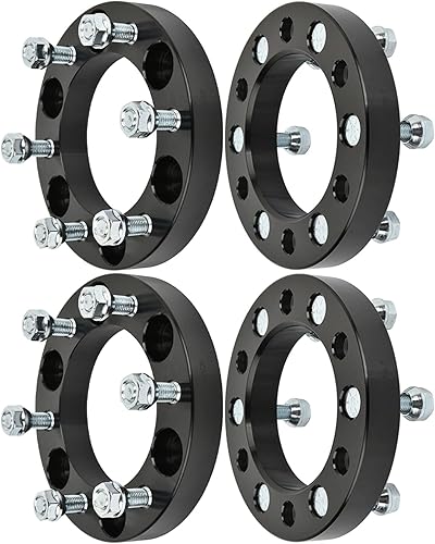 SCITOO Adaptadores espaciadores de rueda de 1 pulgada 6x5.5 pulgadas de 0.236x5.500in con espaciadores de rueda de 12x1.5 4.252in 6 lengüetas