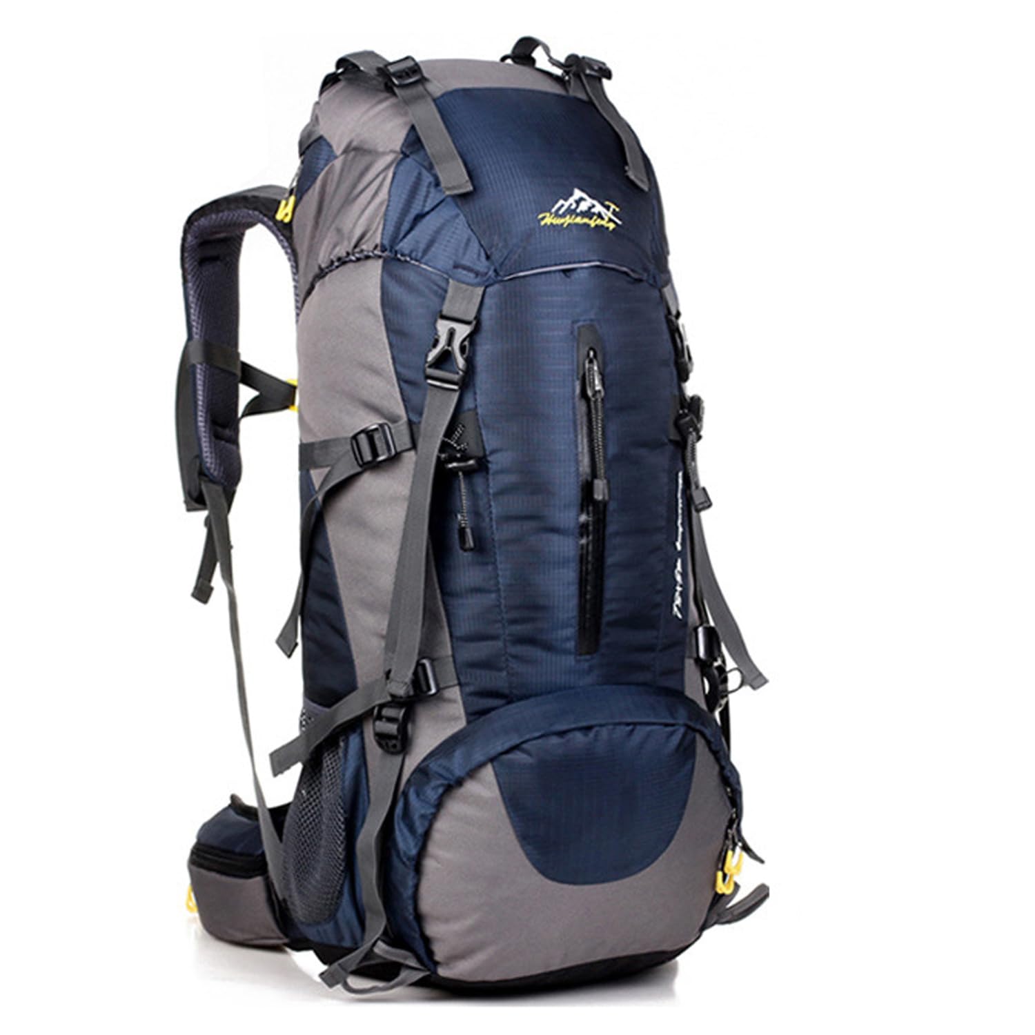 Jemsia 50L Waterproof Hiking Backpack for Men Women, Lightweight Trekking Backpack with Rain Cover, Large Camping Rucksack for Outdoor Sports Travel Hiking Cycling Climbing Mountaineering