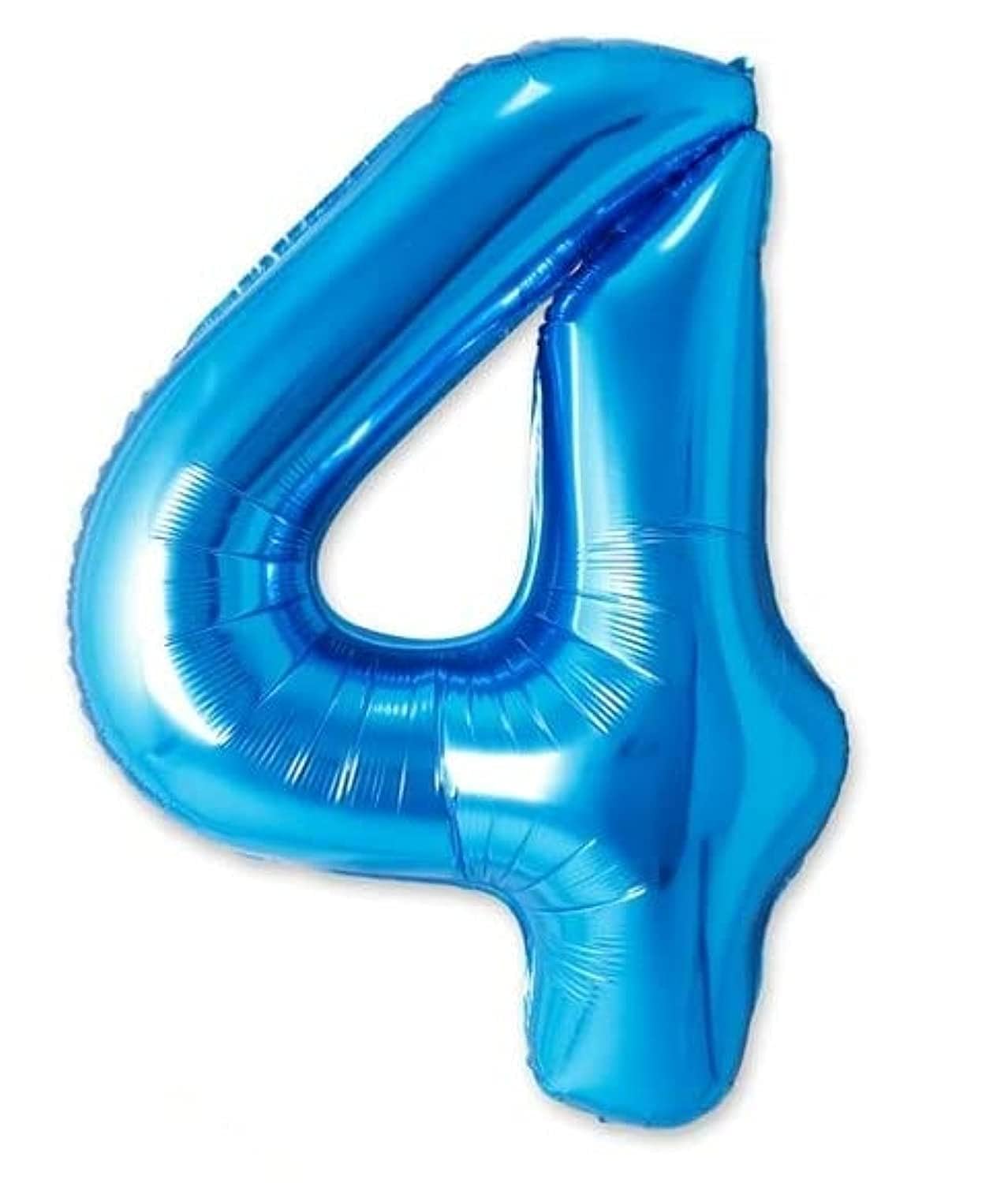 Blue Number 4 Foil Balloon - Large Mylar Balloon Party Decorations | Number 4 Blue For Hanging Balloons Wedding Anniversary Birthday Party Decorations (40 Inches)