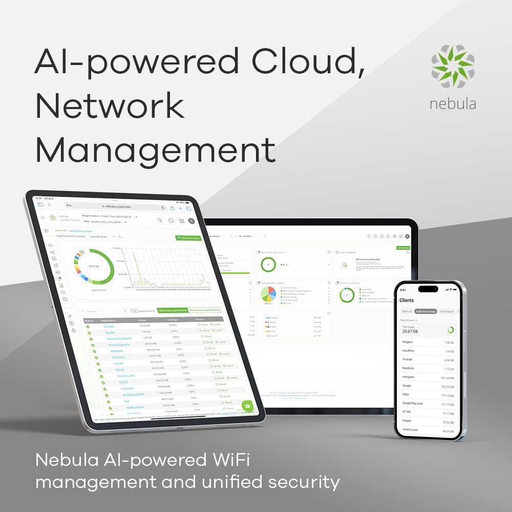 Zyxel BE6500 WiFi 7 Dual-Radio Access Point, Dual-Optimized Antenna, Manageable via Nebula Web/App, On-Premises Controller, or Device's Local Interface [WBE510D]