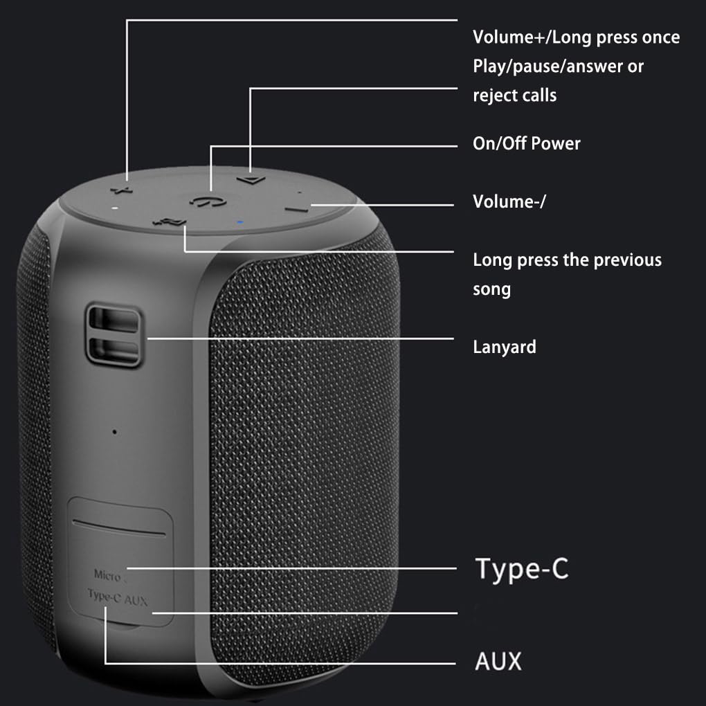 Altoparlante wireless impermeabile IPX6 Subwoofer Surround Sound Altoparlante Lettore musicale Altoparlanti Conferenze di canto Guida turistica, Blu