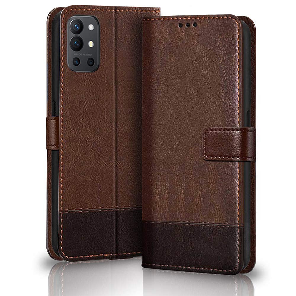 TheGiftKart Dual-Color Leather Finish Flip Back Cover for OnePlus 9R | Inside Pockets & Inbuilt Stand | Wallet Style | Magnet Closure OnePlus 9R Flip Case (Brown & Coffee) (B09DKP3ZYL) Amazon Price History, Amazon Price Tracker