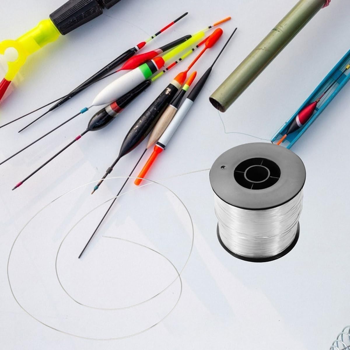 1set Clear Nylon Fishing Line Invisible Hanging String for Crafts and Decorations Strong with Sleeves for Picture Frames and Ornaments