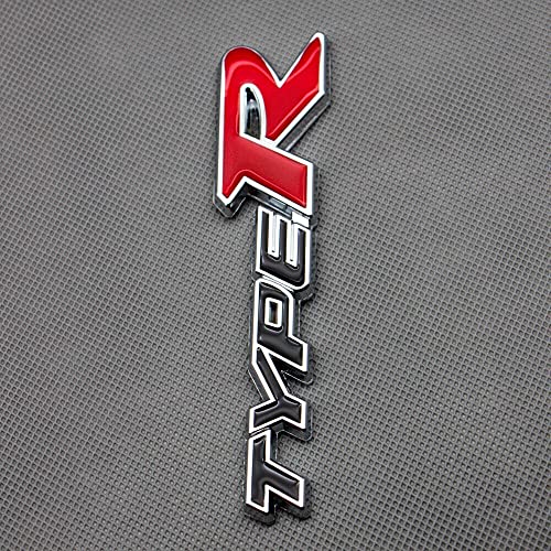 1Pc 3D Metal Type-R Emblem Premium Racing Sport Logo Car Side Rear Trunk Badge Turbo Sticker Power Decal Black Red #TOP5
