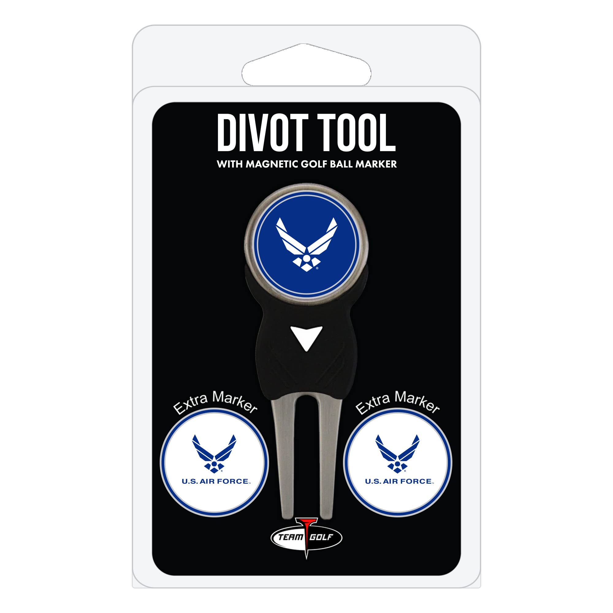 Team Golf Military Air Force Divot Tool Pack with 3 Golf Ball Markers Divot Tool with 3 Golf Ball Markers Pack, Markers are Removable Magnetic