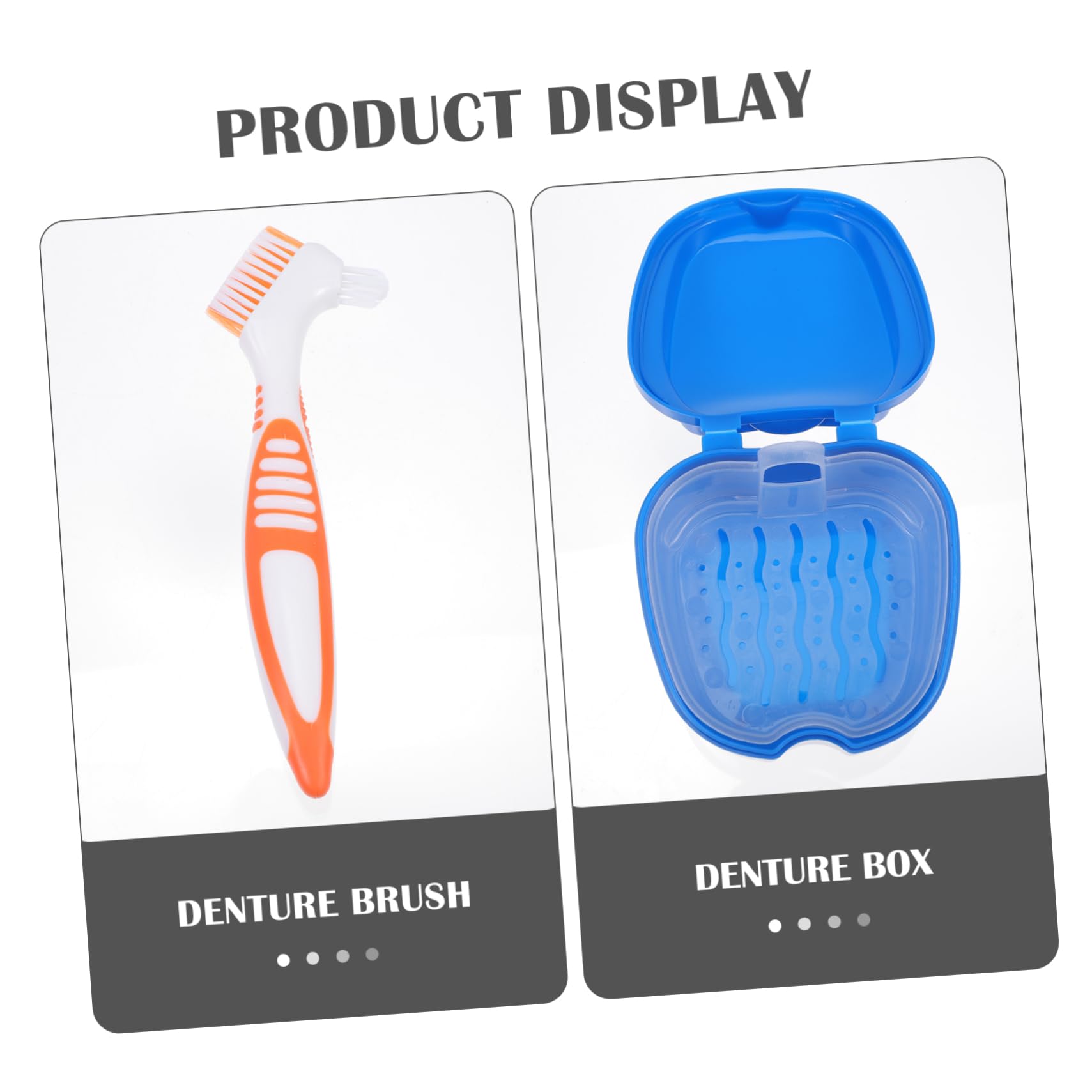 Beaupretty 2ensembles Boîte De Stockage Pour Prothèses Dentaires Avec Brosse Portable Pour Nettoyage Et Transport Fausses Dents