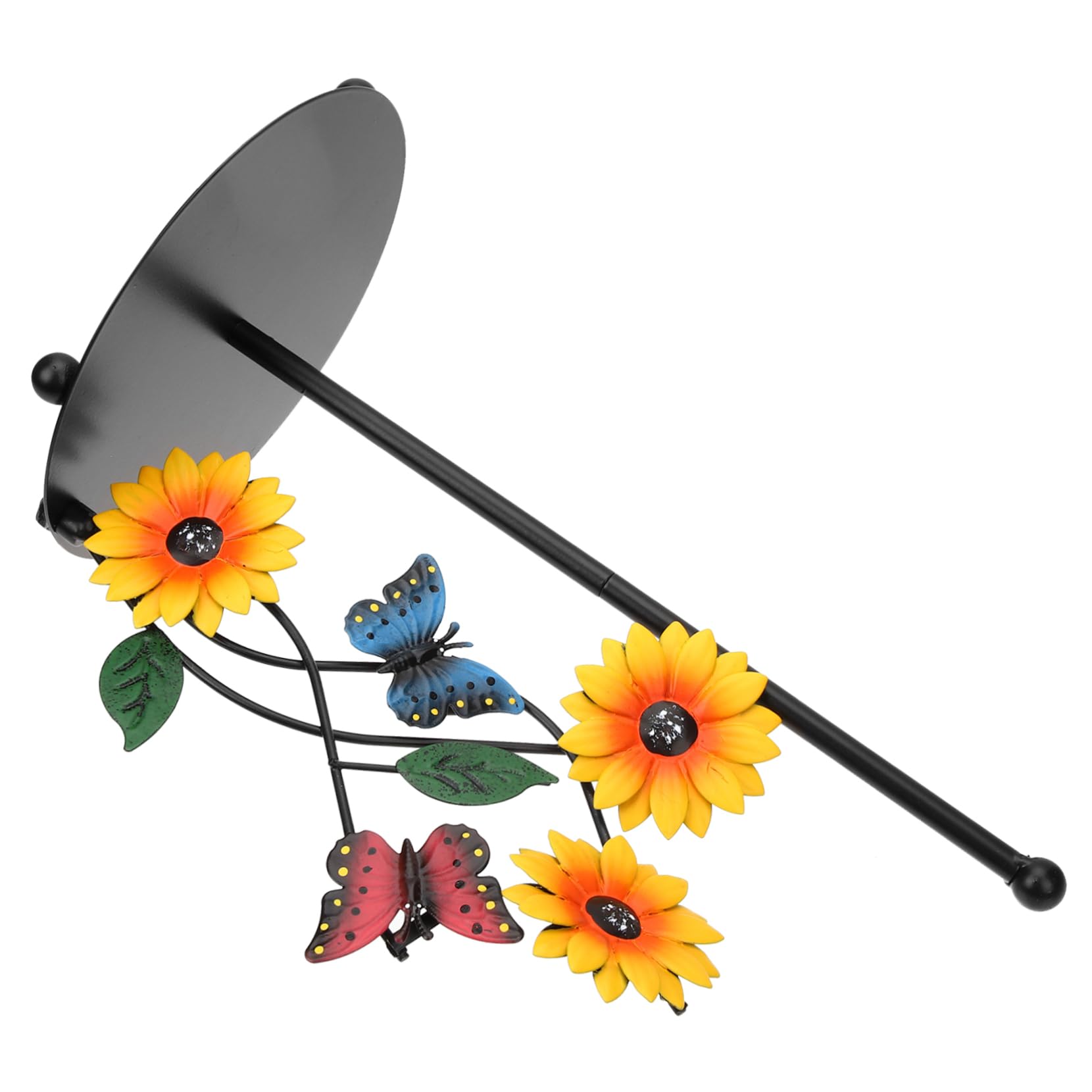 Porta Rotolo da Cucina e Stile Farmhouse a Forma di Girasole in Metallo Design Artistico Robusto e Stabile per Soggiorno e Giardino