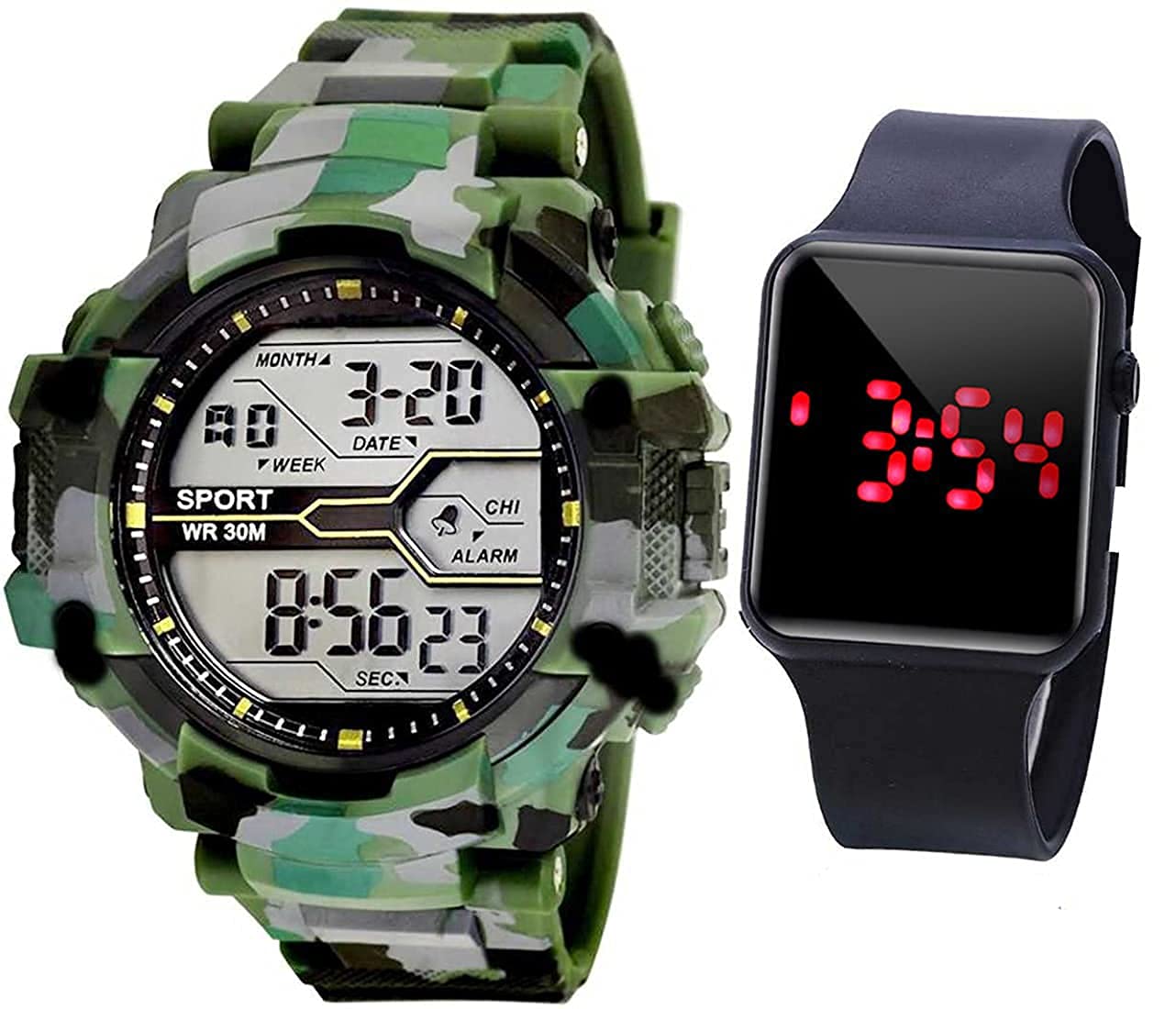 The Shopoholic Digital Green Shockproof Waterproof Multifunctional Sports Watch for Mens Kids Sports Watch for Boys -Watch for Men (B091PVQ9SD) Amazon Price History, Amazon Price Tracker