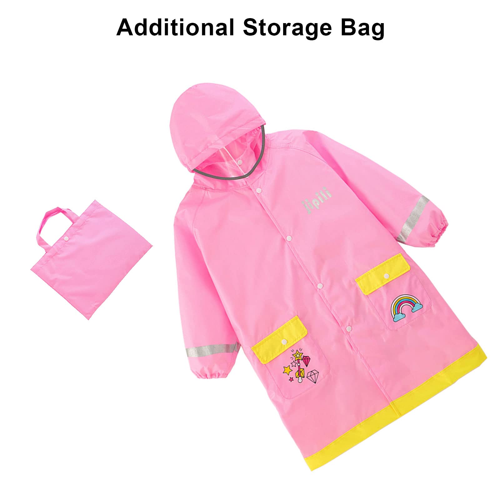 Poncho Impermeable Niños Impermeables Unisex Chubasqueros Capa Chaquetas de Lluvia Abrigos Traje de Charco Infantil Niñas Encapuchado Mono de Bolsillo Reflectante Impresión Animal 3-12 años