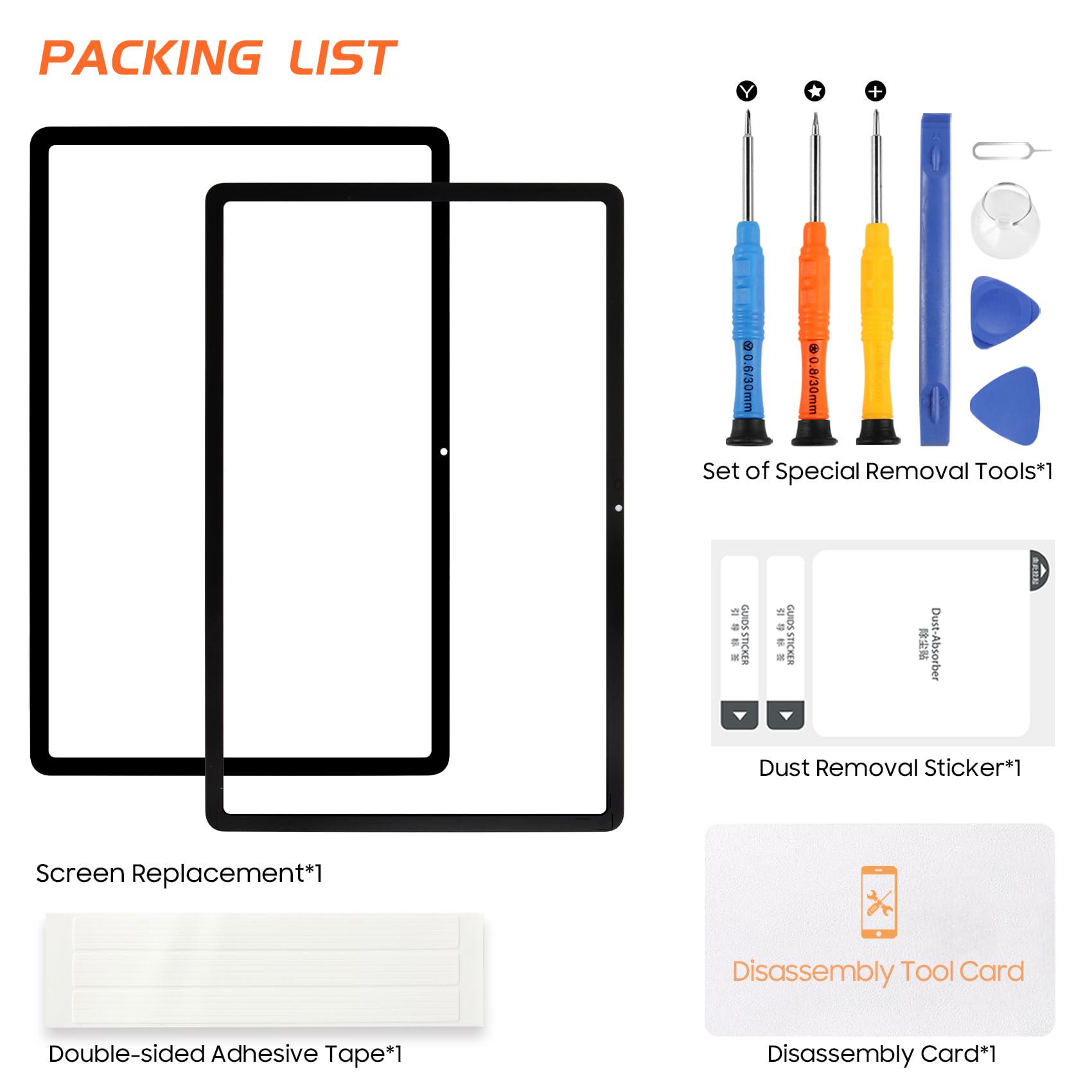 Écran de Rechange pour Lenovo Tab M11 TB330FU Vitre Avant pour Lenovo Tab M11 TB330FU 11 Pouces Vitre Panneau Ecran Replacement avec Kit de Réparation (Noir, Pas Écran LCD, Pas Touchscreen)