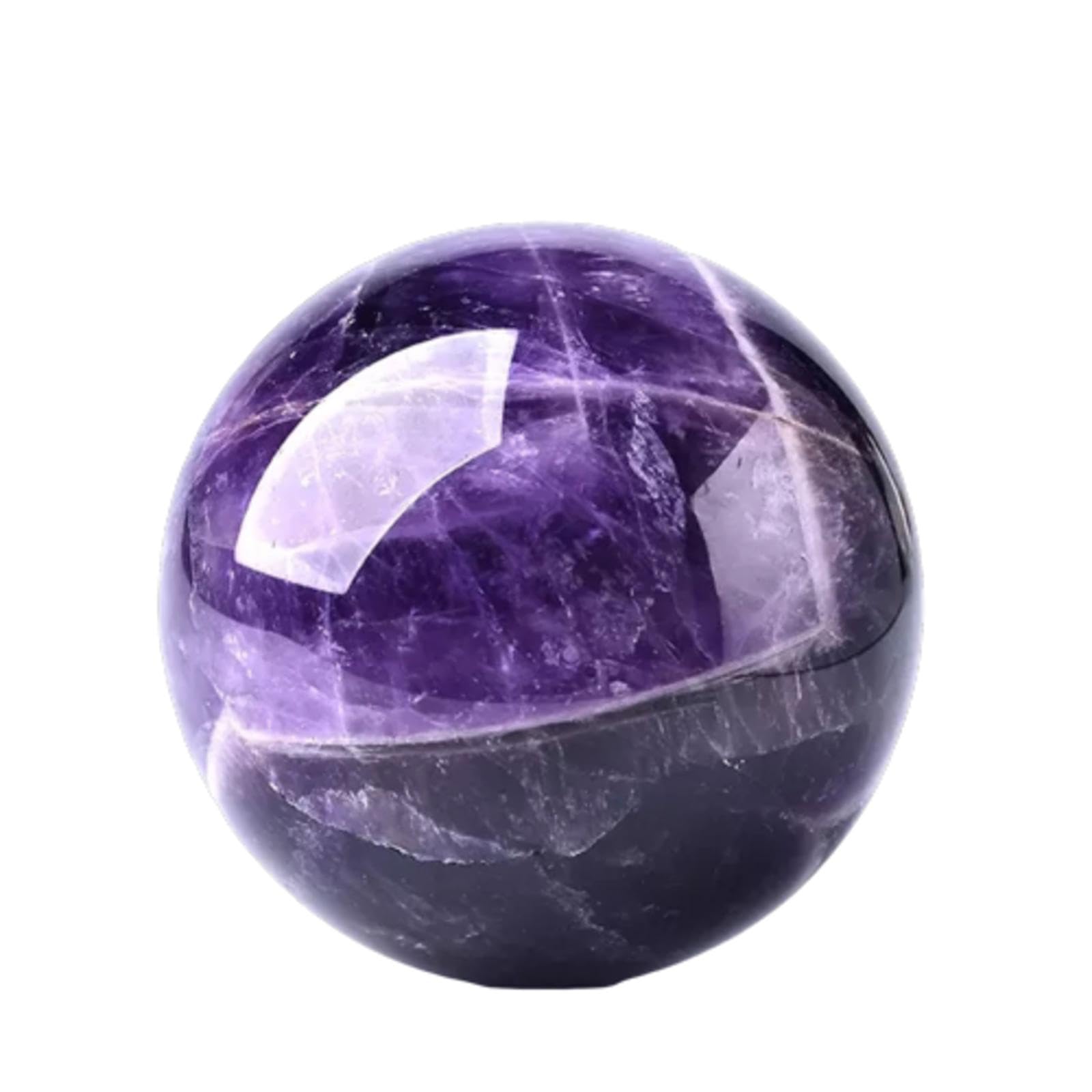 AARTERZZA Amethyst Sphere Dreamy Ball Rock Quartz Crystal Gemstone Home Decor Ornament + Pedestal,Purple-2.4"