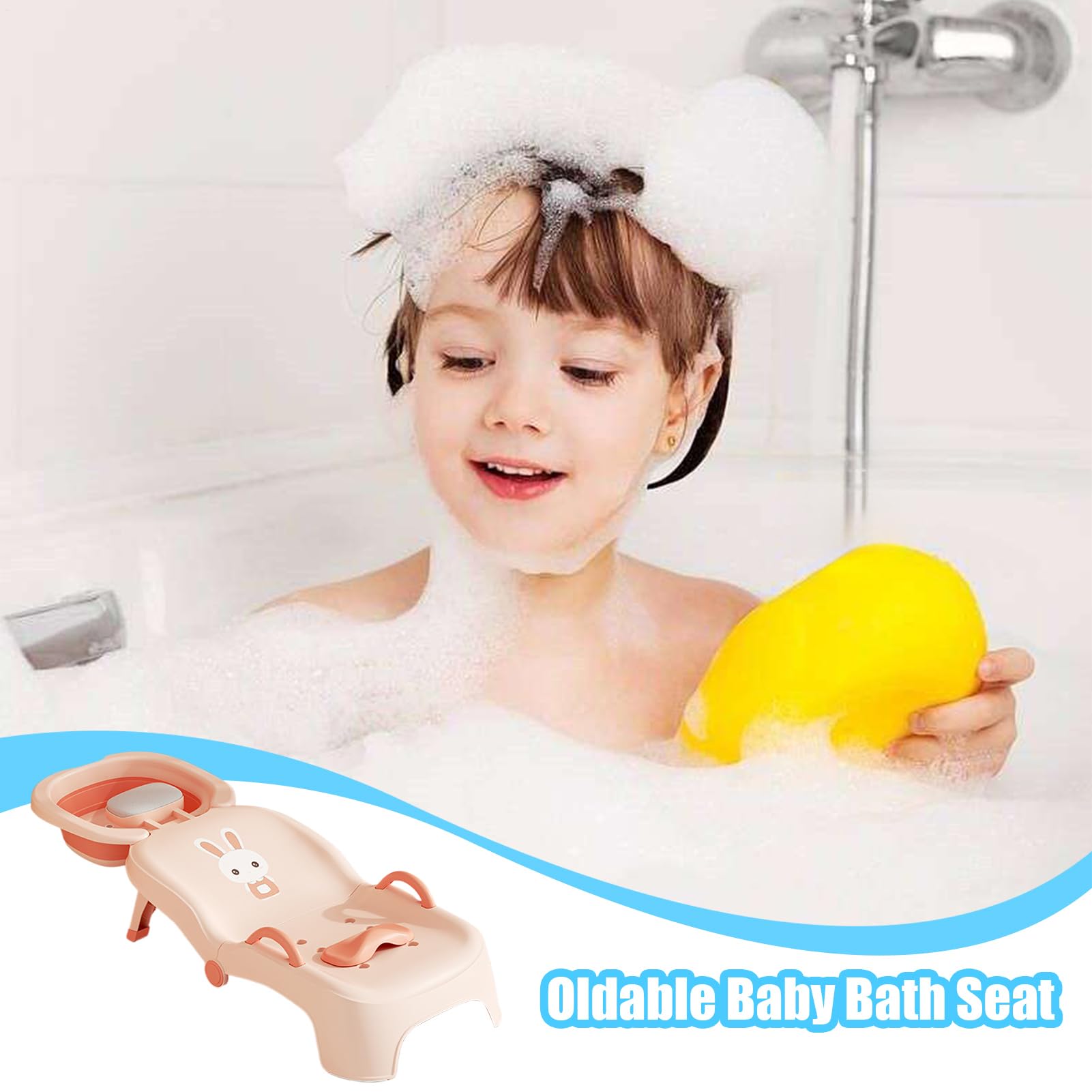 Chaise de Lavage de Cheveux - Reclinable de Shampooing Pliable pour - Appui-Tête Réglable pour Rinçage pour la Maison Âges 0-10 Garçons Filles Salle de Bain Salon de Coiffure
