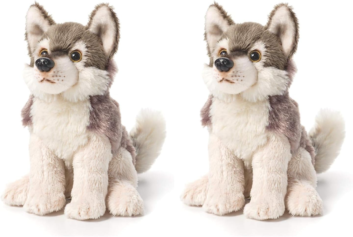 DEMDACO Little Silver Grey Wolf Children's Plush Beanbag Stuffed Animal Toy, 5.5 Inch (Pack of 1)