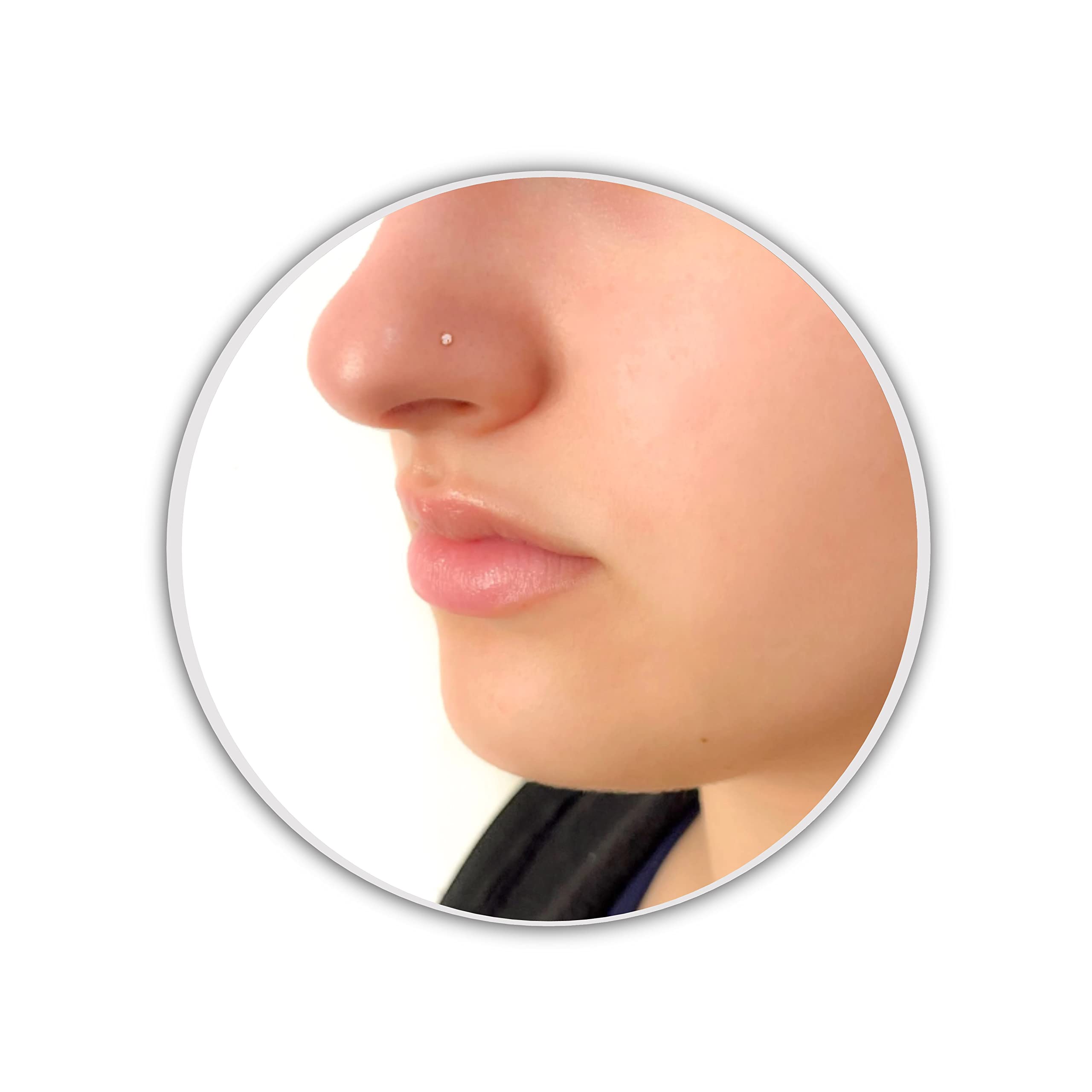 Teeny Tiny 1.5 CZ Nose Stud Sterling Silver Nose Stud Micro Diamond Nose Stud Tiny Nose Piercing 22g Straight L Shape