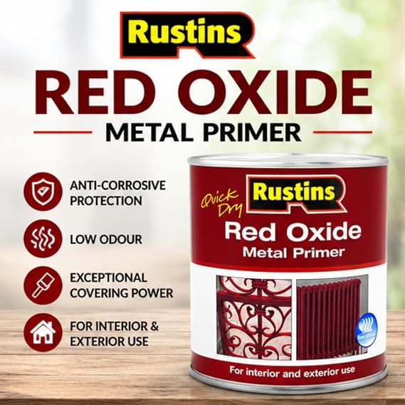 Rustins Quick Dry Red Oxide Metal Primer 250ml | 8.5 Fl. Oz.
