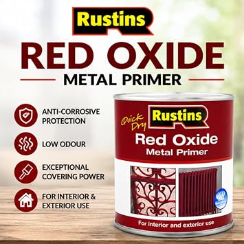 Rustins Quick Dry Red Oxide Metal Primer 250ml | 8.5 Fl. Oz.