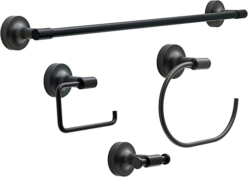 Franklin Brass Voisin - Juego de accesorios de baño de 4 piezas, negro mate, accesorios de baño, VOI64-MB