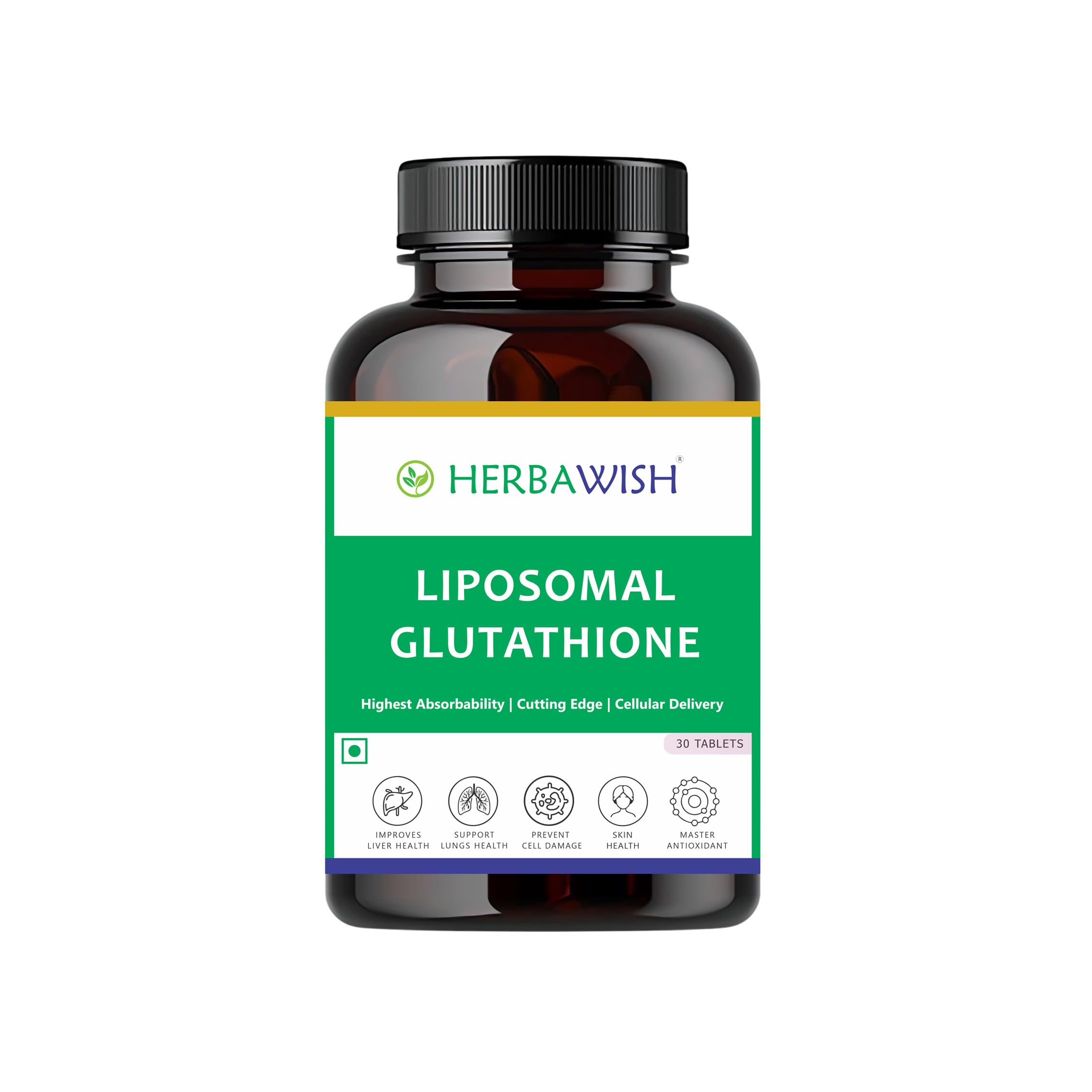 Herbawish Liposomal Glutathione | Highest Bioavailability | Glutathione for skin, Liver Health, Detoxification Support | 30 Tablets (B0D96Y8TQJ) Amazon Price History, Amazon Price Tracker