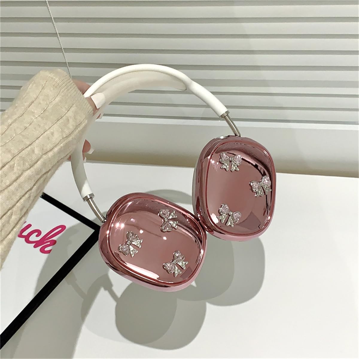 Amazon | AirPods Max用メッキシルバーヘッドホンケース、女の子