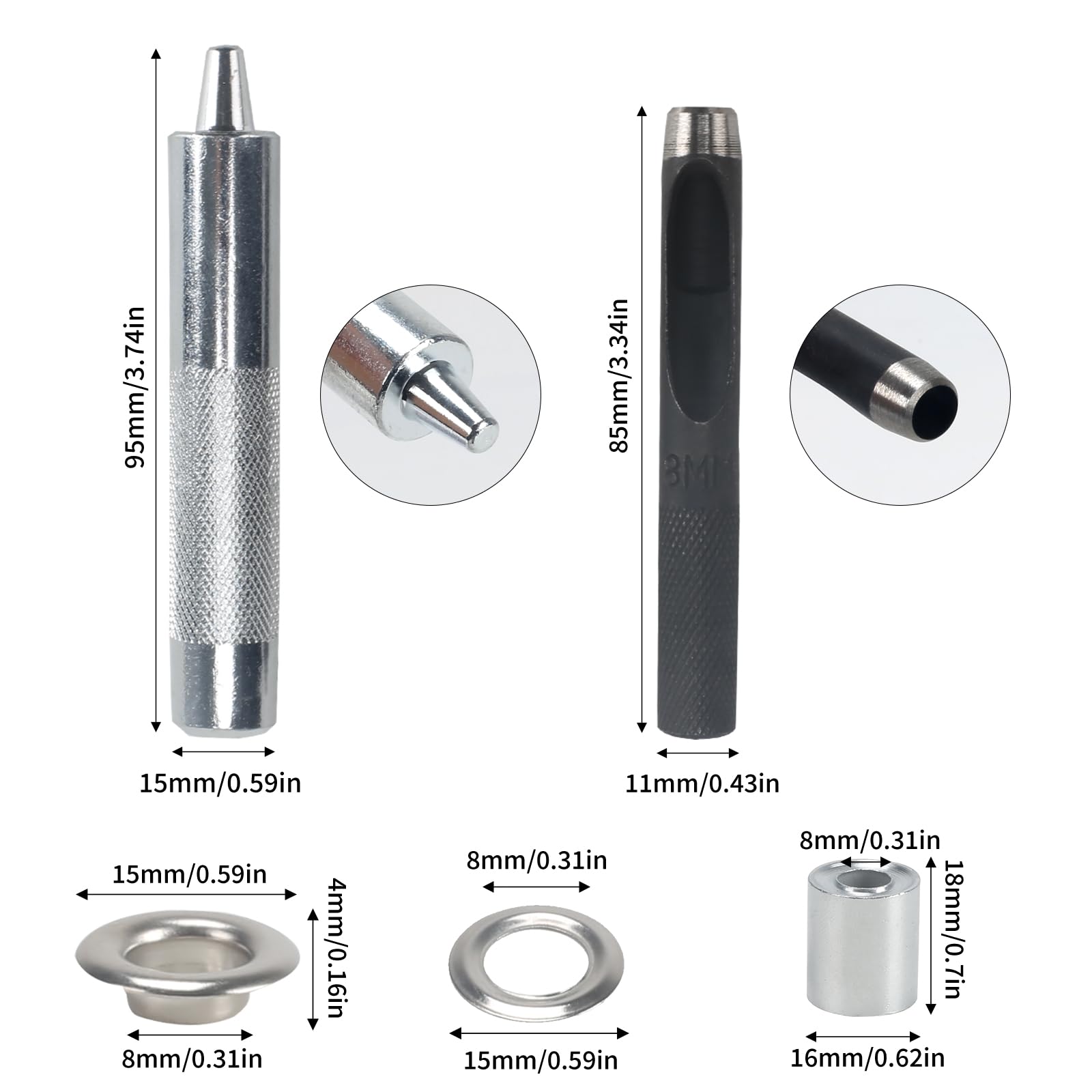 PINZA PER OCCHIELLI, MANICI RICOPERTI IN PVC, IN DOTAZIONE 100 Occhielli In Rame Ottone E Nichelati 043224 Cesena - Foto 12