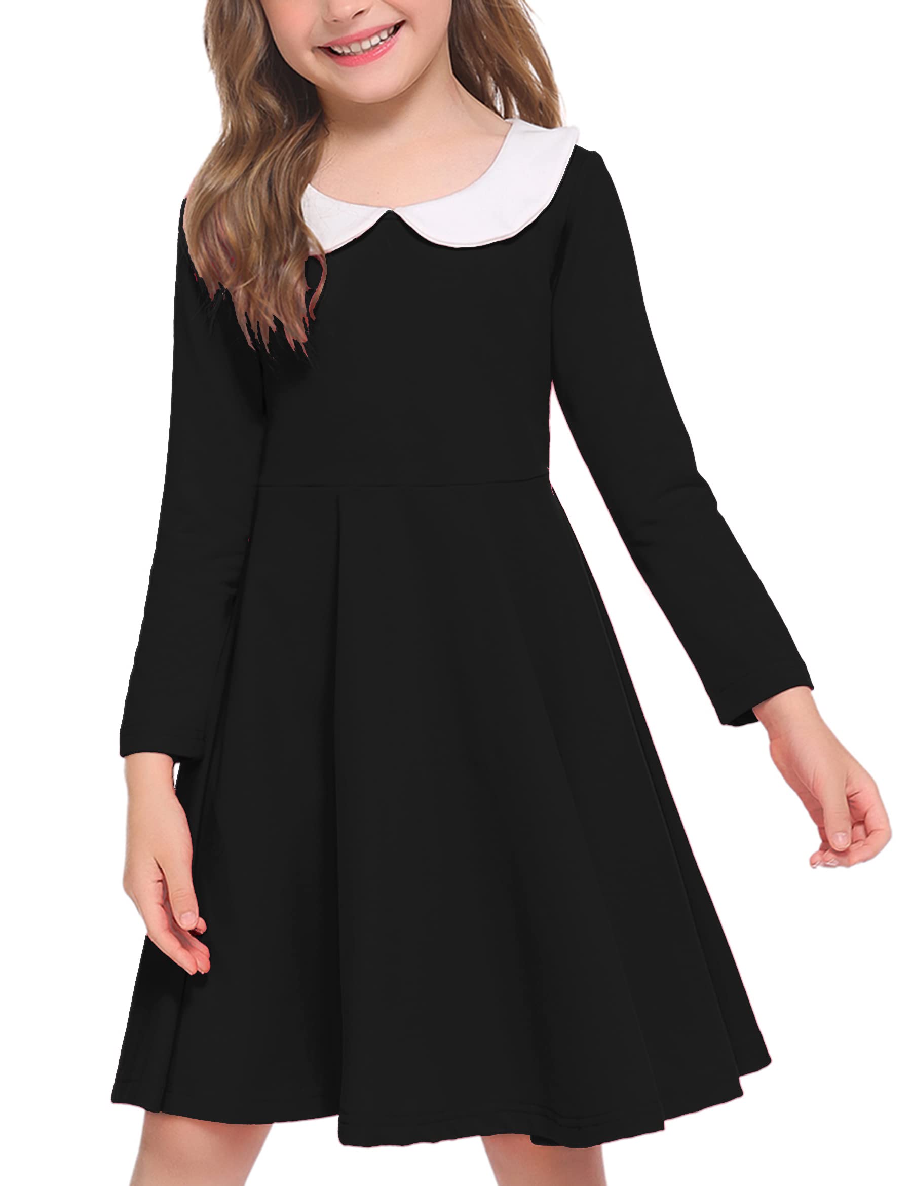 fitted lace wedding dress Comme des Garcons Japan. Black Peter Pan Collar Shiny Wool Silk Dress main image 1
