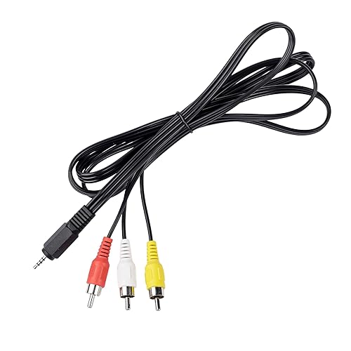 Conector y terminal Mini estéreo Aux Jack macho a 3 RCA Audio AV Equipo de Video | Adaptador de componente de enchufe de cable de entrada (1.5m/5ft)