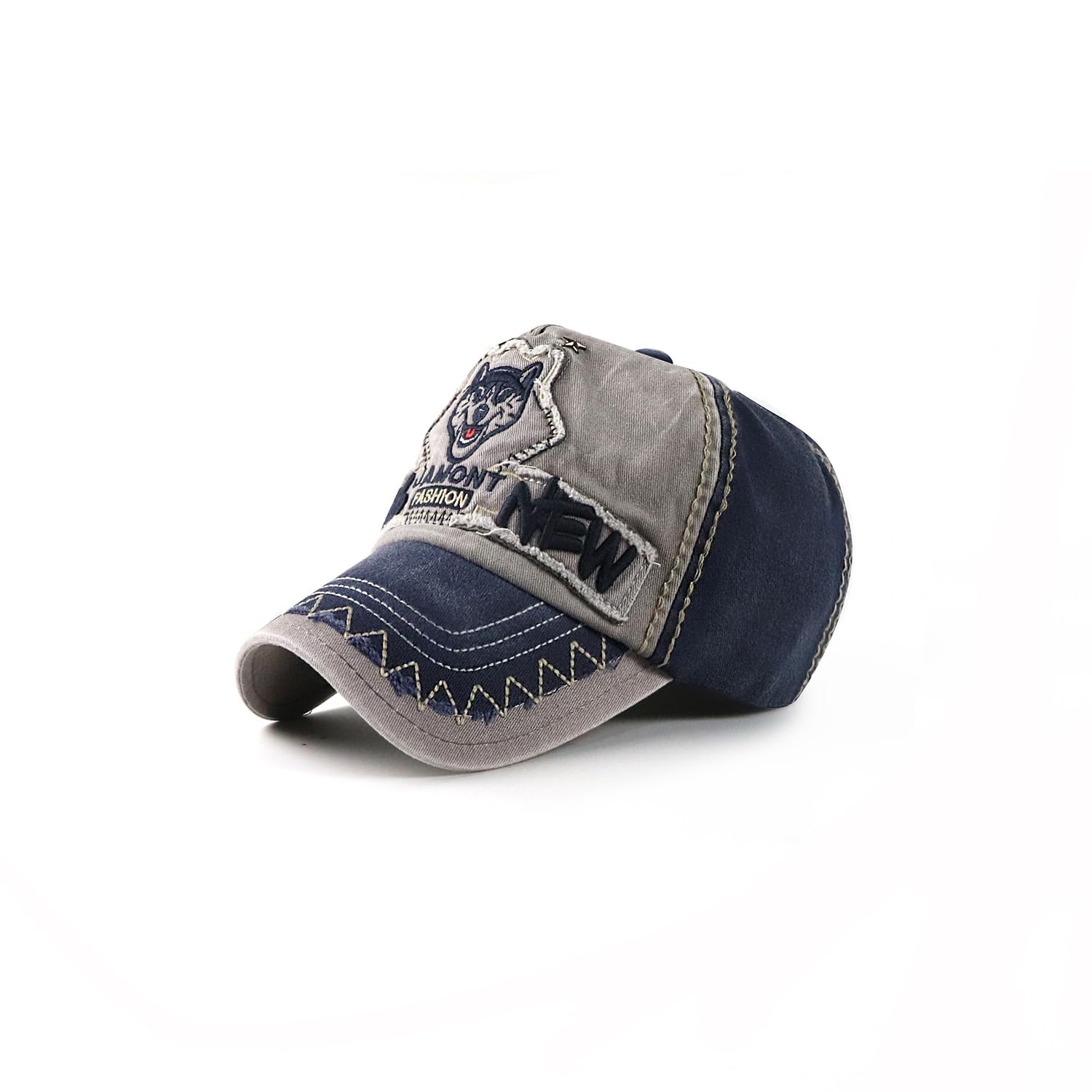 Men's Cotton Distressed Vintage Baseball Cap Snapback Fashion Outdoor Travel Sport Cap Truck Hats (Grey)