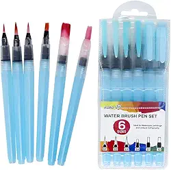 Kit de pincel Colorful Pincel de Aquarela Com Reservatório De Água Plástico
