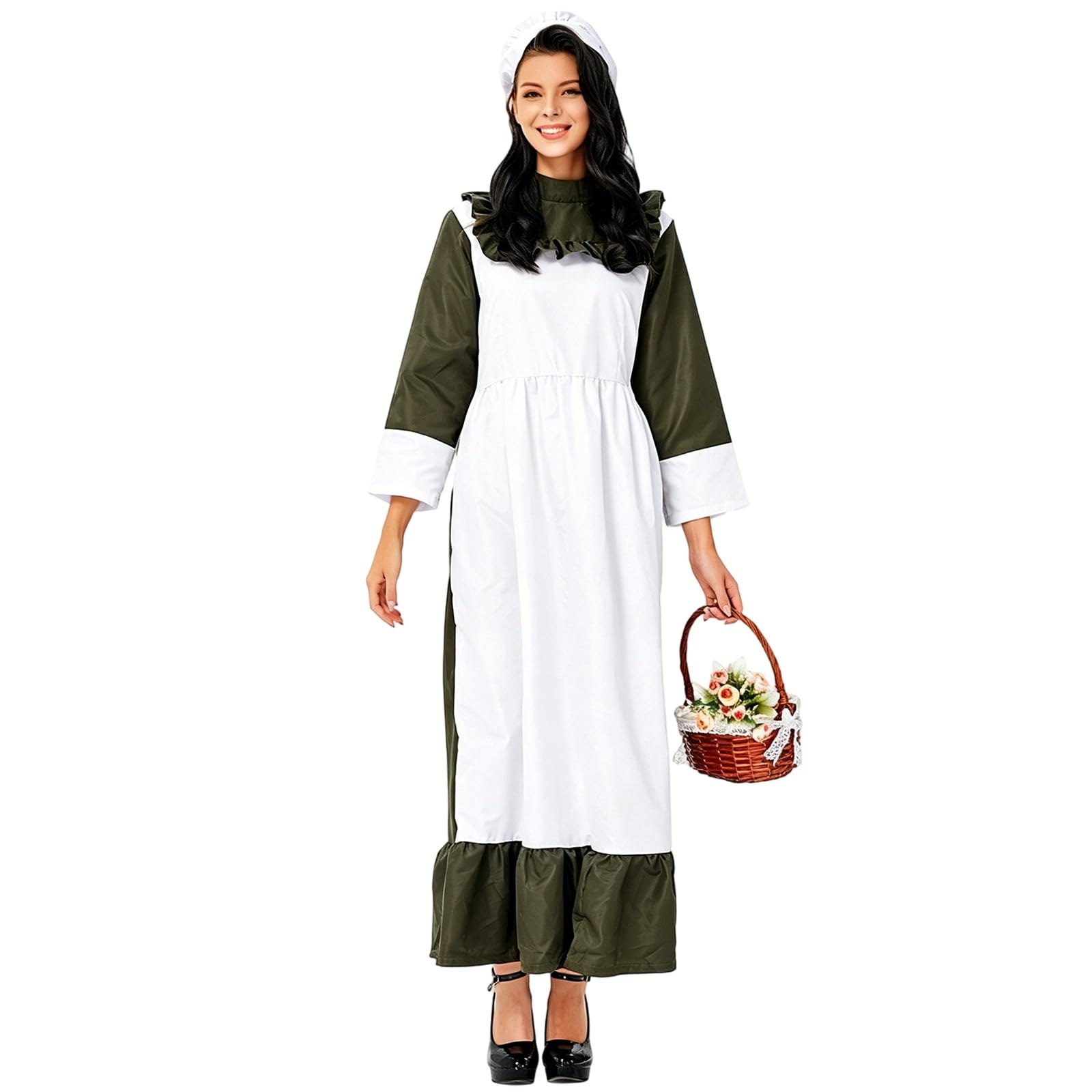 Traje tradicional de granja bávaro estilo dirndl clásico para el Oktoberfest 5
