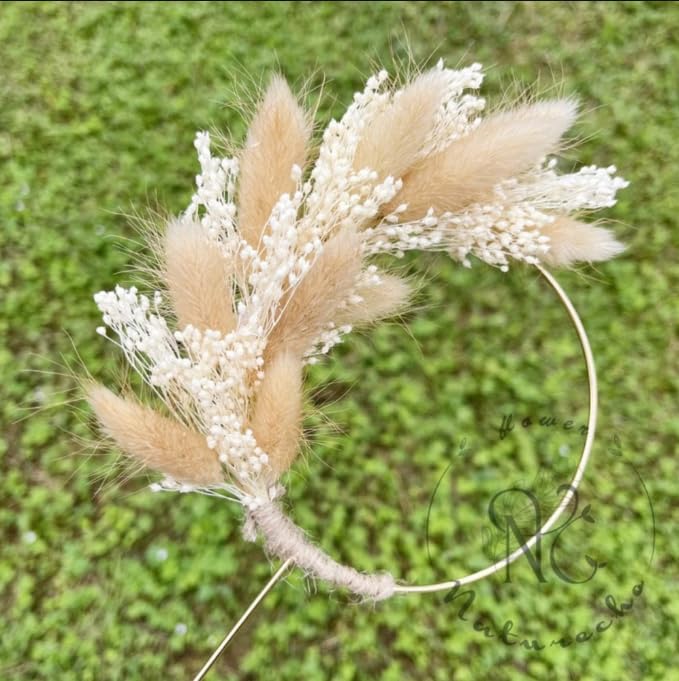 LYBA MOULDS Dried Flower Wreath Bouquet Cake Topper,Natural-image-30