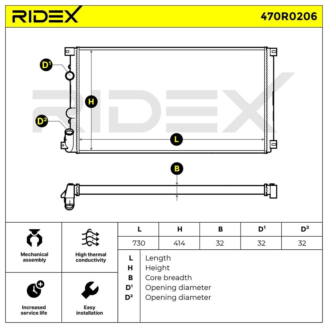 RIDEX 470R0206 Radiateur du moteur Compatible avec RENAULT Master 2 Van FD