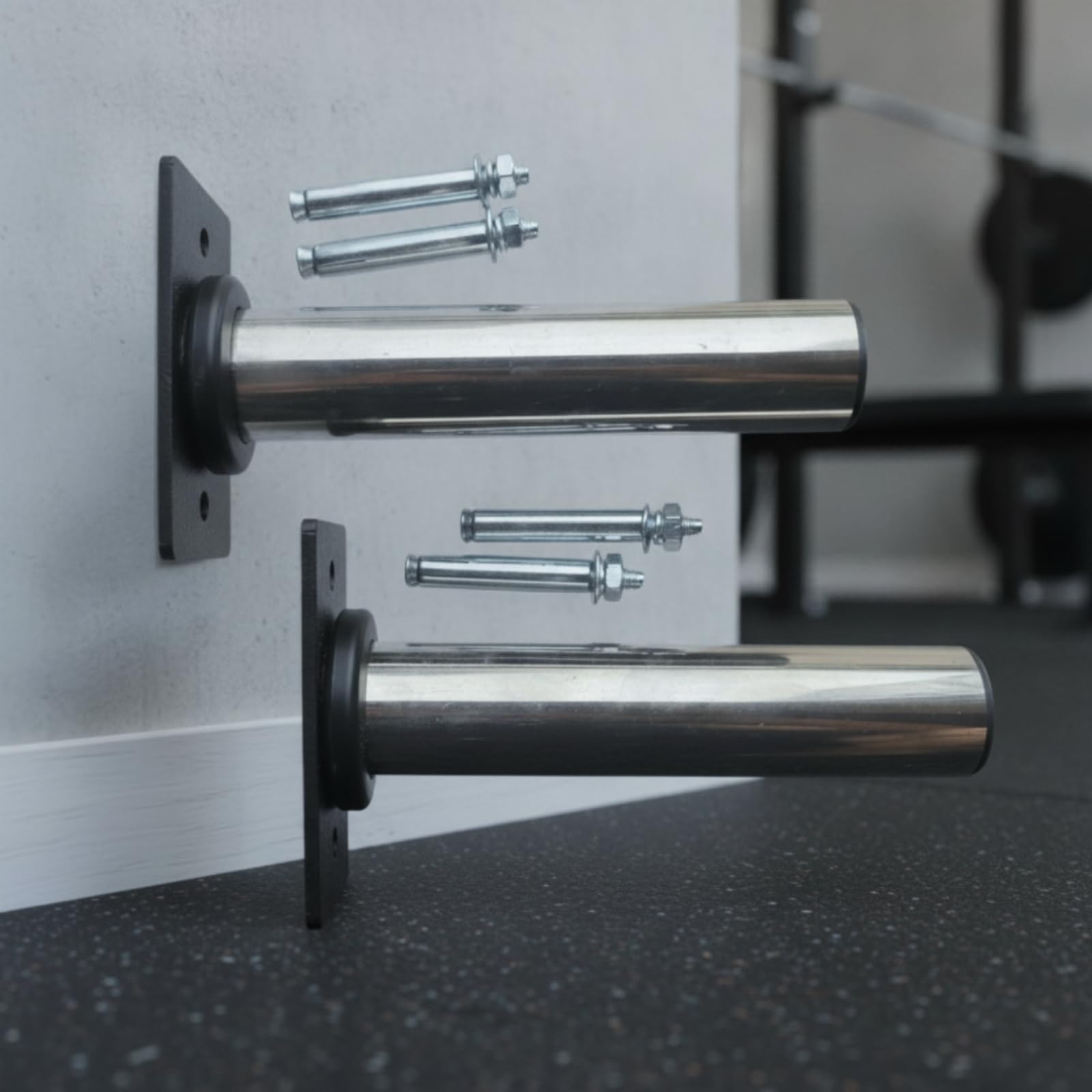 Gralara Staffa da Parete Supporto Tubo in Acciaio Inox con Corpo Metallico Lucido E Giunto Circolare Installazione a Parete con Viteria Abbinata Adatta per Arredo Tecnico Domestico Ufficio Magazzino