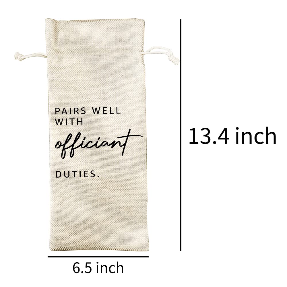 Officiant Gift Wine Bag, Officiant Proposal Wine Bag, Officiant Wine Bag, Officiant Gift Idea, Gift for Wedding Officiant, Pastor Gift, Ordained Minister, Wedding Event Wine Bag, Personalized (DL048)