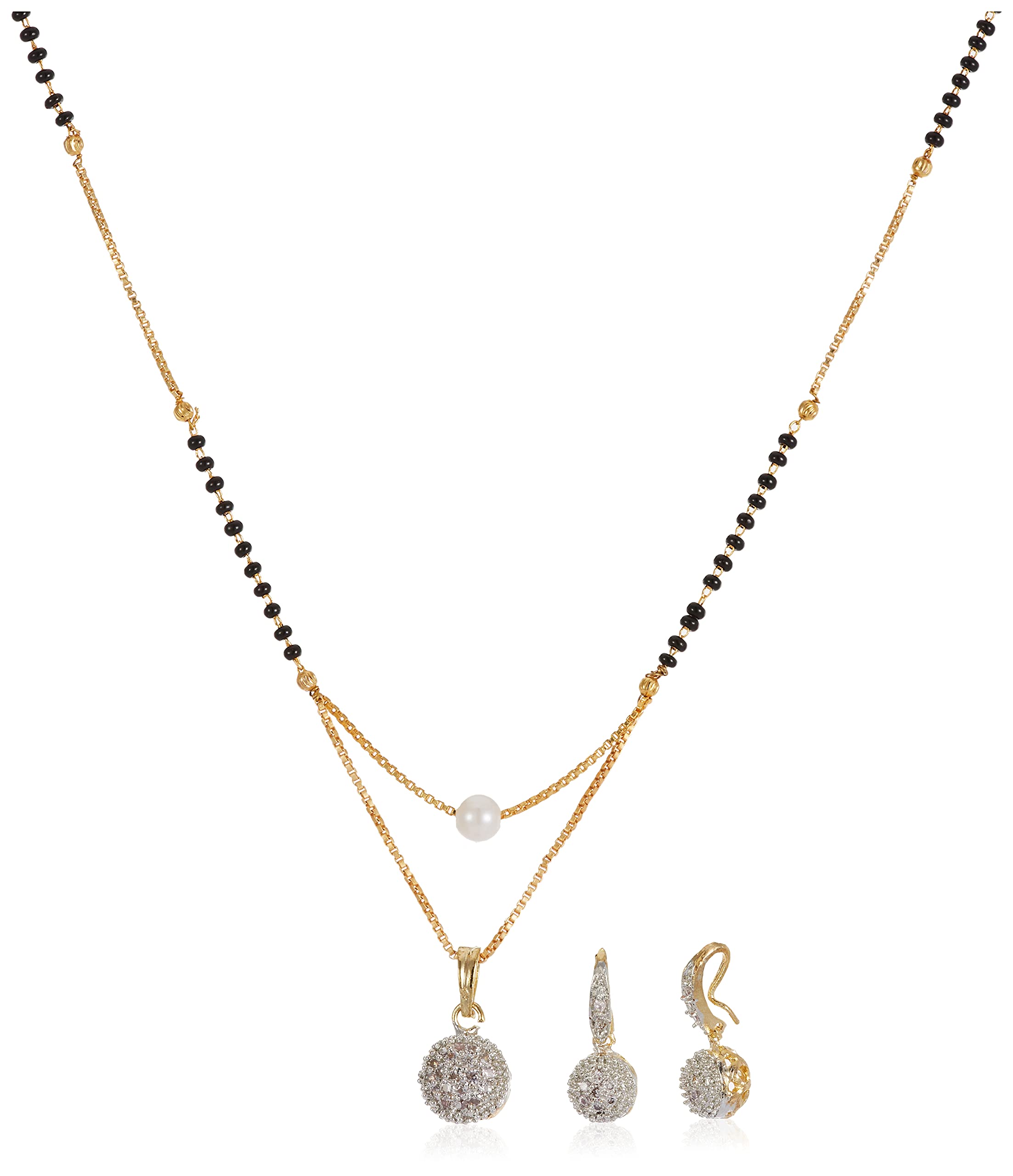 Sukkhi Delightful Gold Plated Pearl Mangalsutra Set for Women (SKR75043SK), Free Size (B09BNV4PLZ) Amazon Price History, Amazon Price Tracker