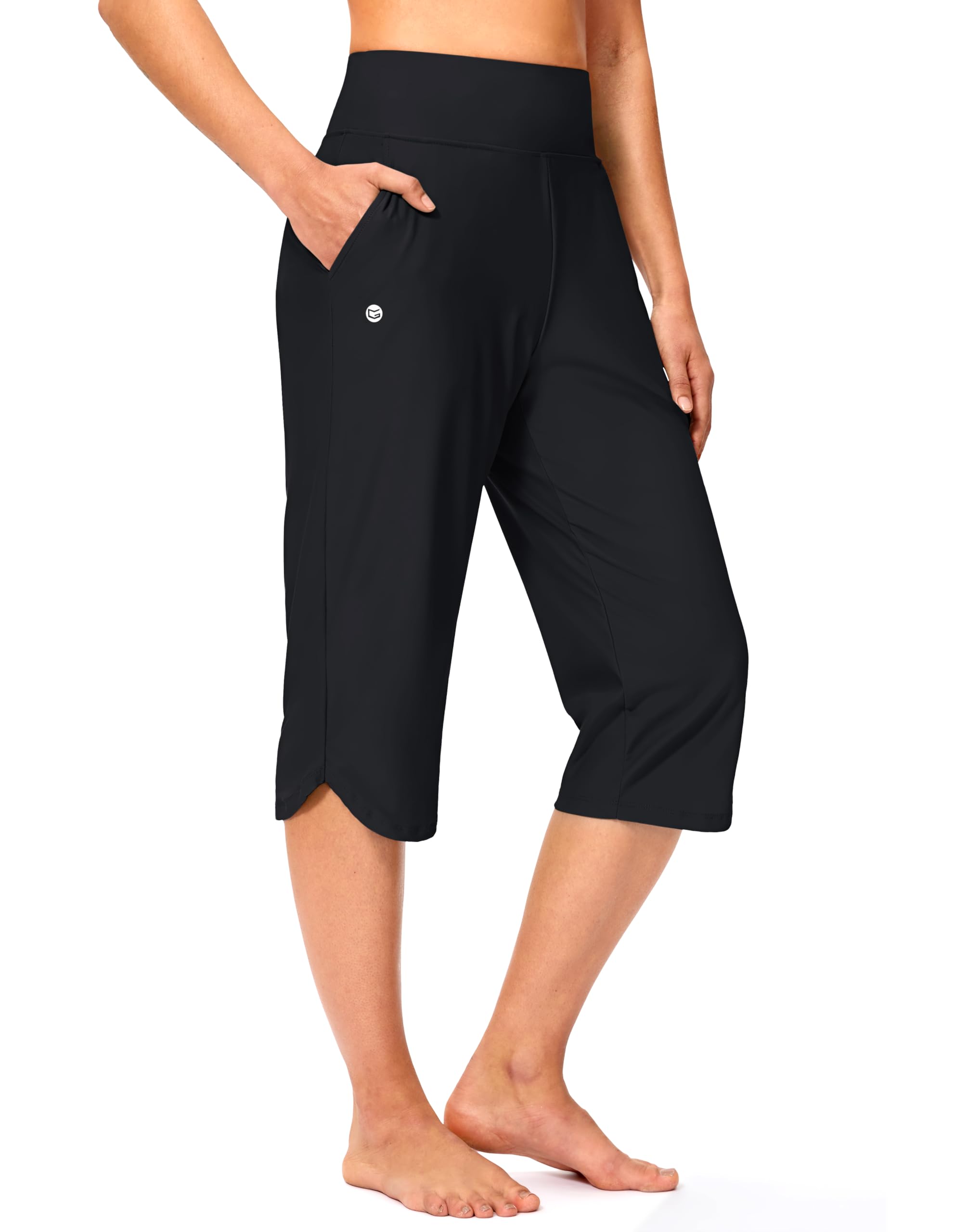 G Gradual Womens Swim Capri Pants 18 High Waisted Long Board Shorts UPF 50 Modest Swimsuits Pants with