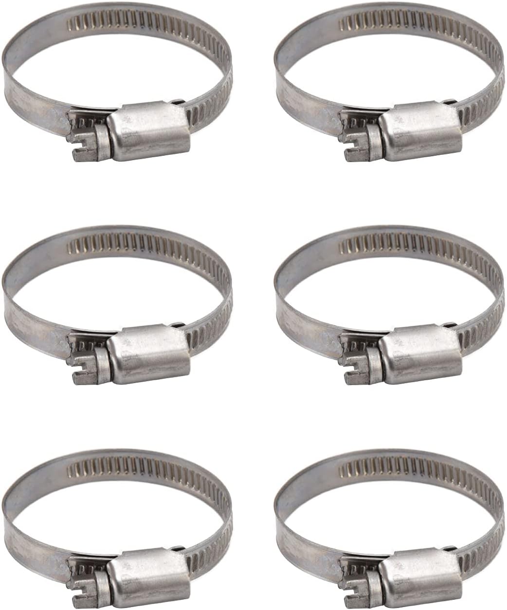 30Pcs German Type Hose Clamps Stainless Steel Adjustable Tube Clamps Gear Hose Clamp Fuel Pipe Clamp Valve Accessories for Water Pipes Pipelines Automobiles(27-51)