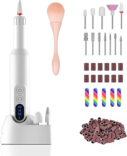 Taladro eléctrico de uñas para acrílico, lima de uñas recargable Efile portátil, máquina de taladro de uñas inalámbrico para uñas de gel, manicura y