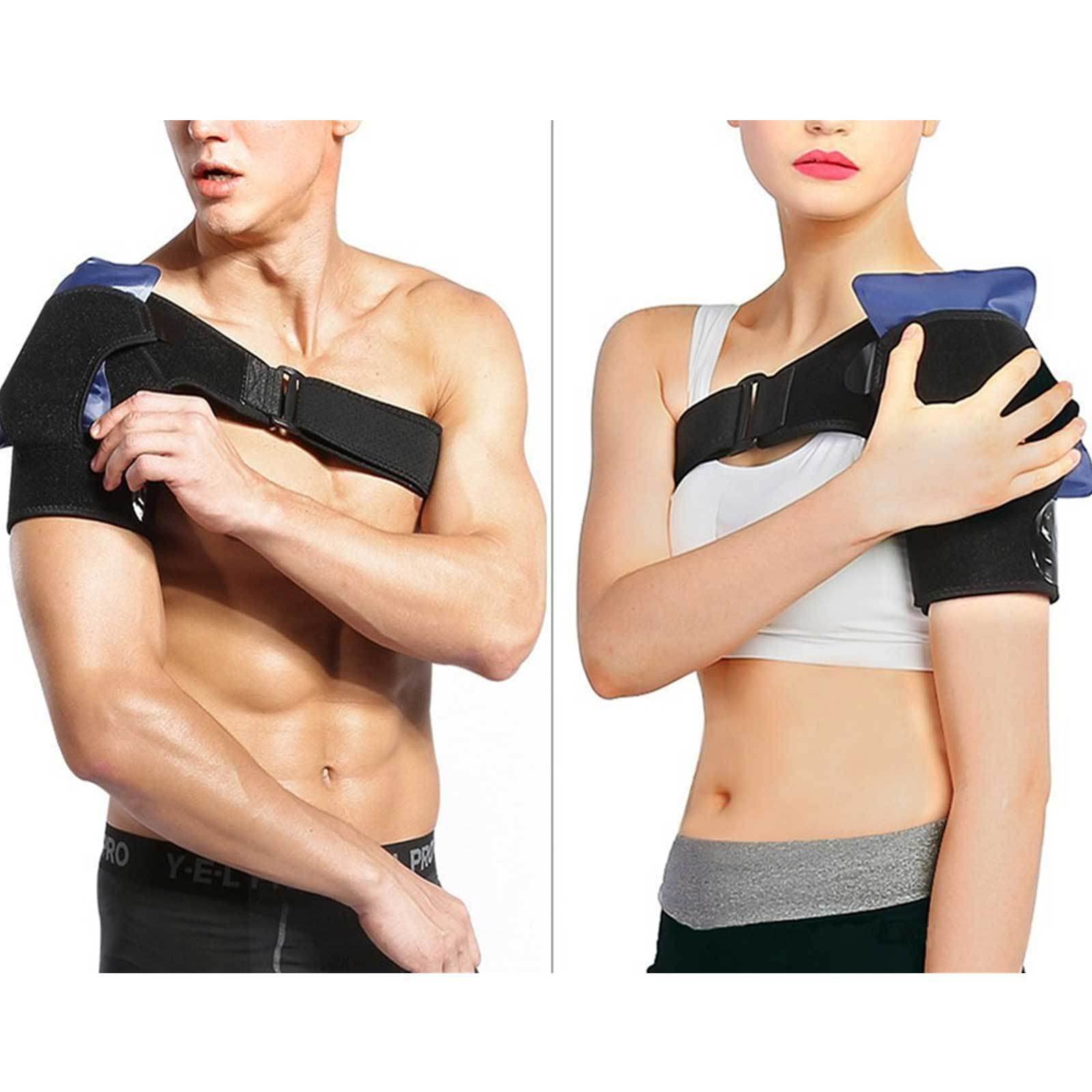 AADECOR Orthèse de stabilité d'épaule avec Coussin de Pression - Support d'épaule en néoprène léger et Respirant - Manchon de Compression d'épaule, Lot de 2