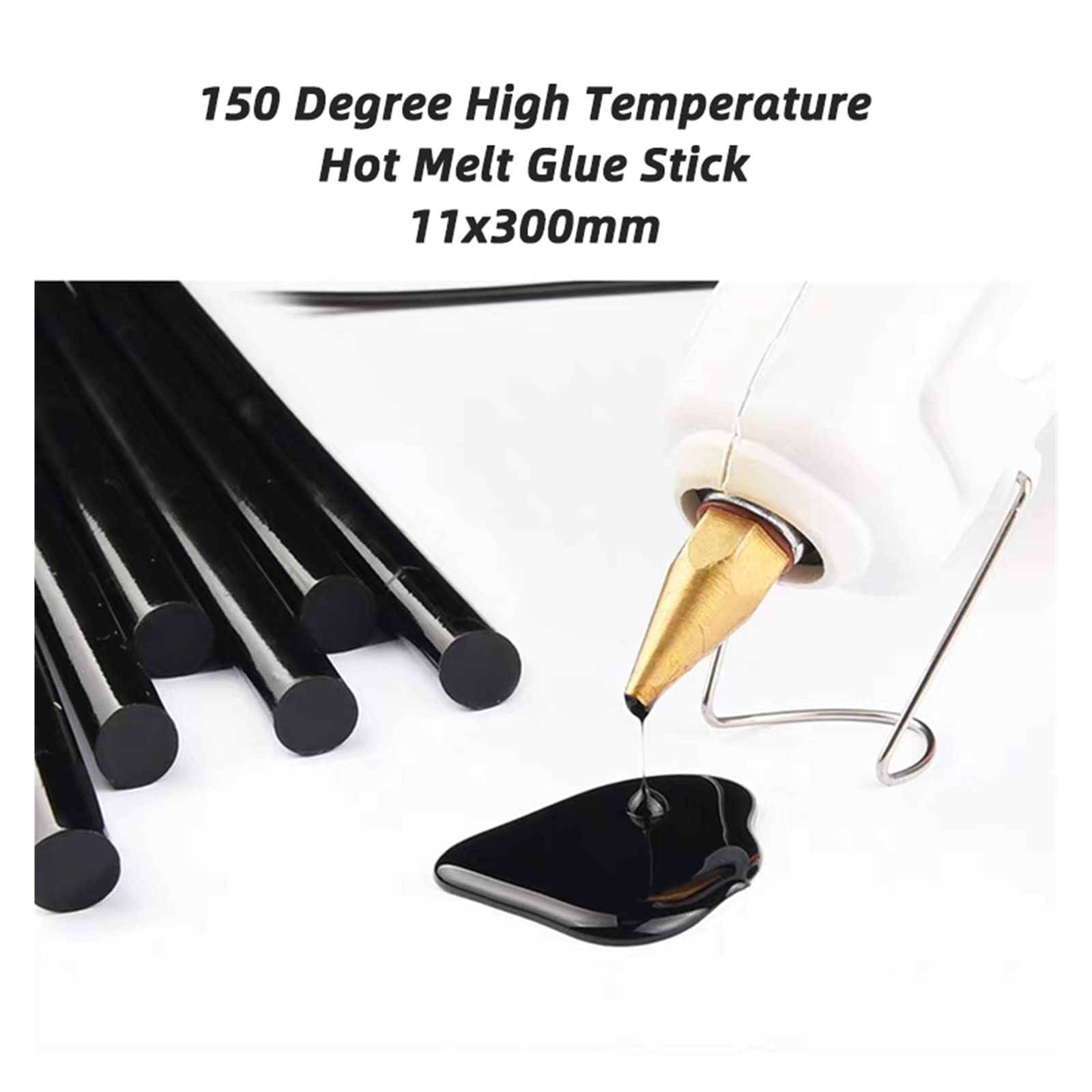 11x300mm 10Pcs Nero Hot Melt Colla Stick 150 Gradi Ad Alta Temperatura Resistente for 11mm Pistola di Colla Adesivo Colla a Caldo