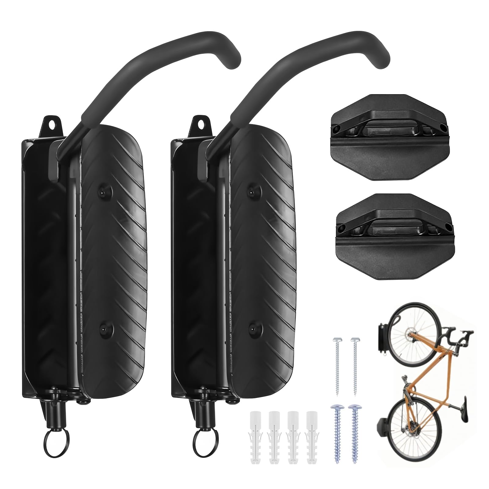 2 Paquete Soporte Bicicletas Pared Giratorio, Soporte Vertical de Pared Giratorio para Bicicletas, MTB y Bicicleta de Carretera Soporte Bicicleta Pared Giratorio Vertical para Garaje/Interiores