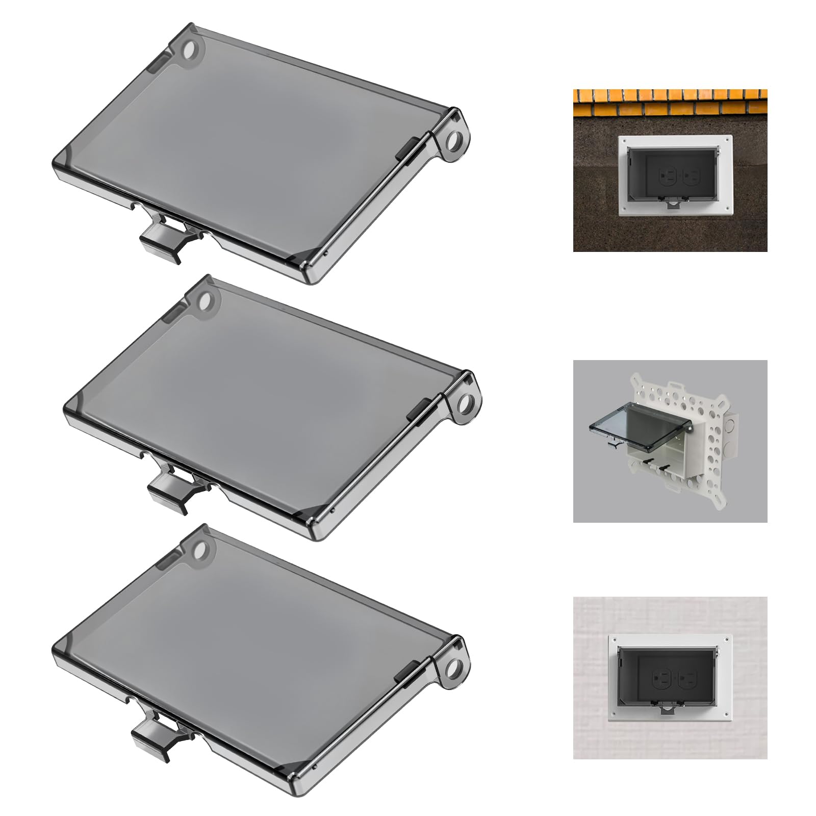 DBHC-1 Type 3r Enclosure Cover fit for Horizontal Outdoor Outlet Cover for Wet Locations, Electrical Box Replacement Cover fit for DBHS1C/DBHM/HR1C/DBHB1C in Box Electrical Outlet Box - 3PCS