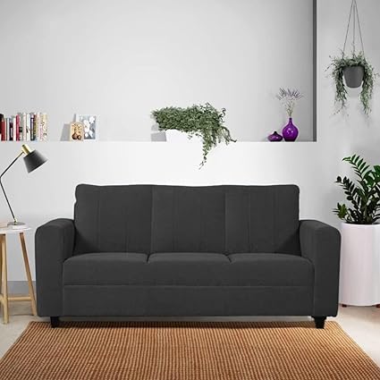 Casacomfort Bernoo 3 Seater Fabric Sofa Set (Dark Grey)
