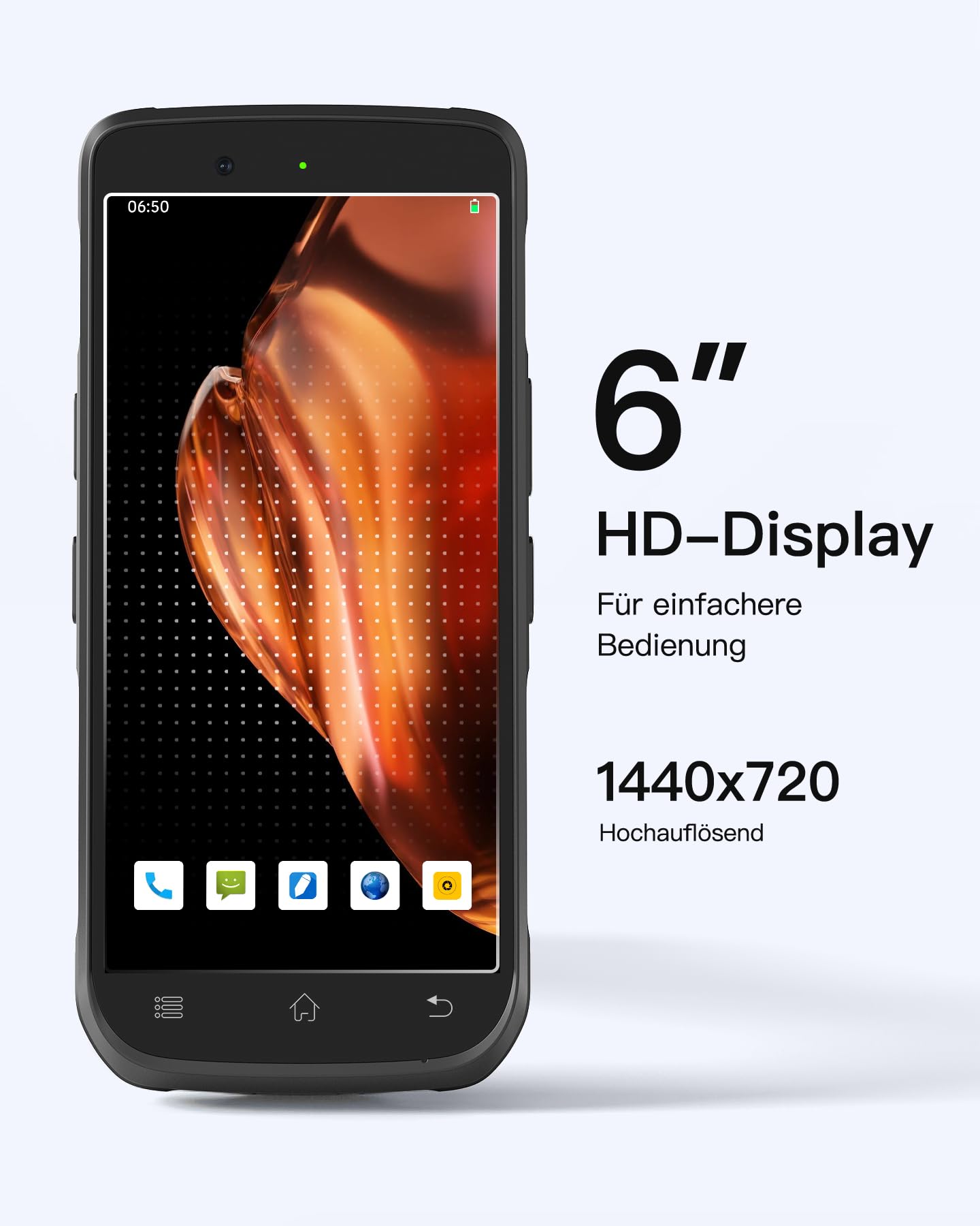Inateck AS501S Android 12 Barcode Scanner PDA, 6" Full-Touchscreen, 1D/2D/QR, Zebra SE4710, IP66, 6500mAh, Wi-Fi 6 & 4G