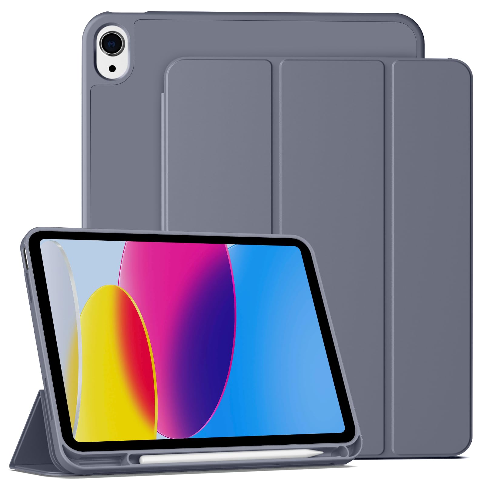 IAMKHO Case for iPad (A16) 11th Generation 11 Inch 2025, iPad 10th Generation 10.9 inch 2022 with Pencil Holder, Auto Wake/Sleep, Support Touch ID,
