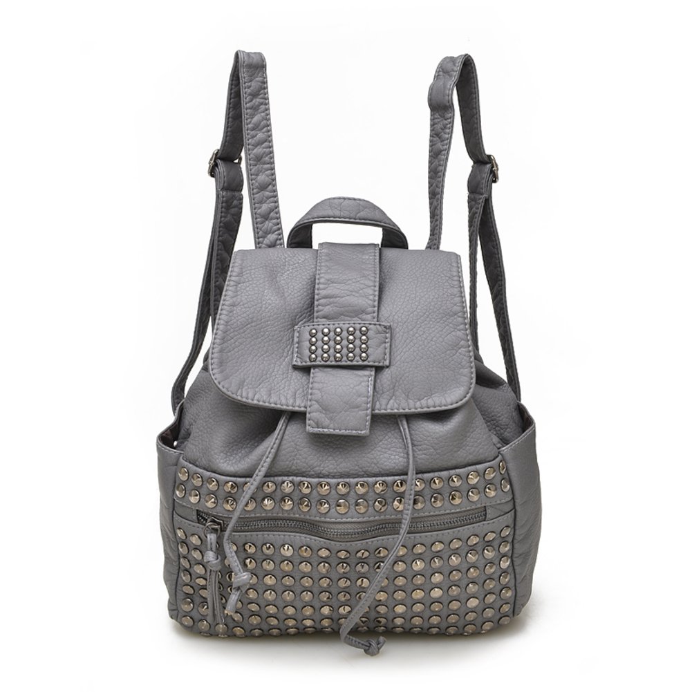 Sac en cuir véritable lavé au design souple et finitions soignées