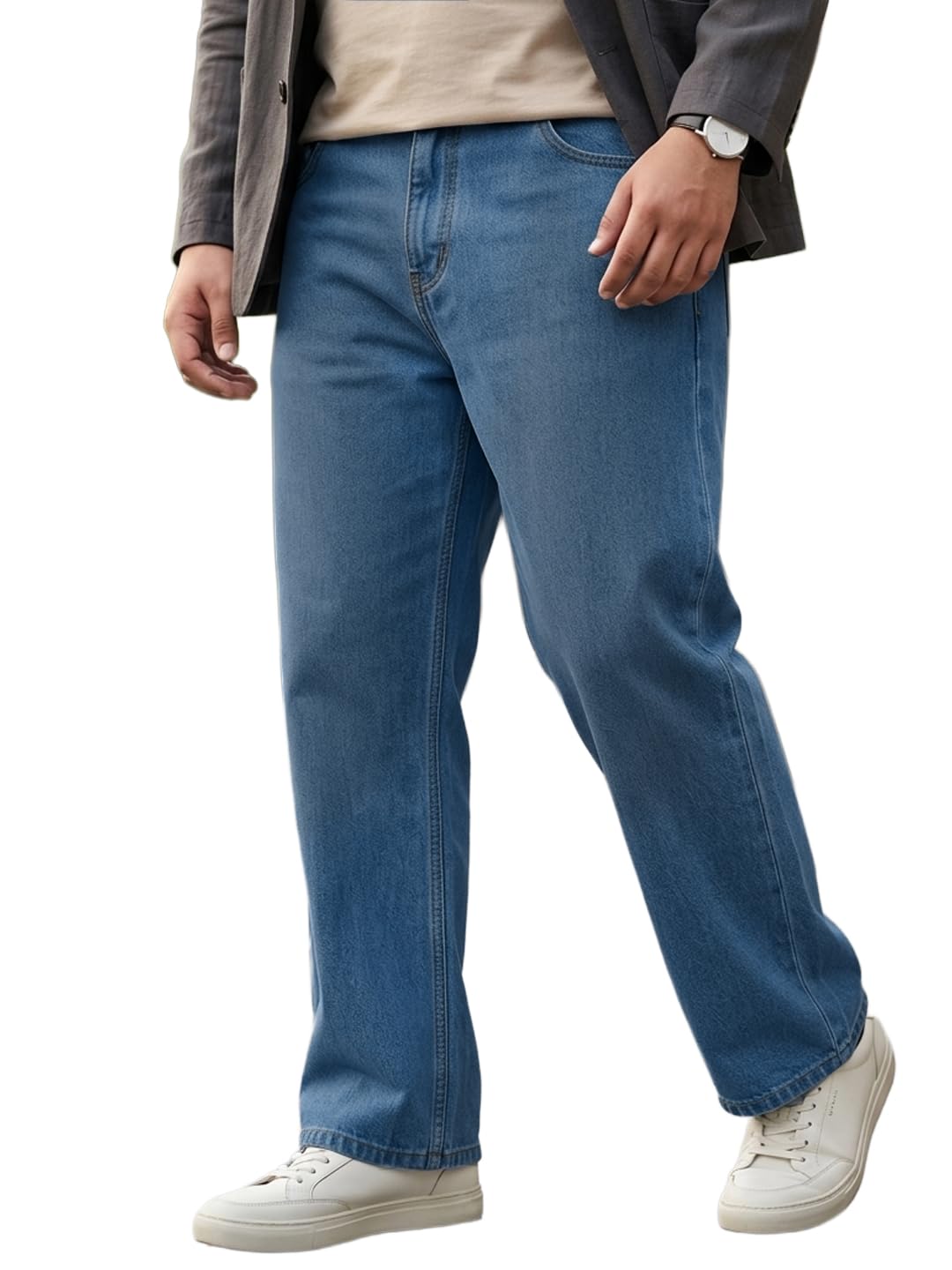 Men's Loose Mid Rise Jeans-image-36
