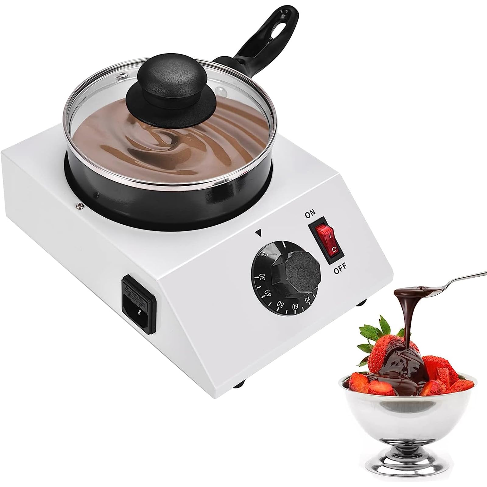 Machine de tempérage de Chocolat, fondeur de Chocolat Professionnel 40 W, Pot à Fondue de fondeur de Chocolat électrique Commercial, température réglable de 86 °F à 185 °F, pour