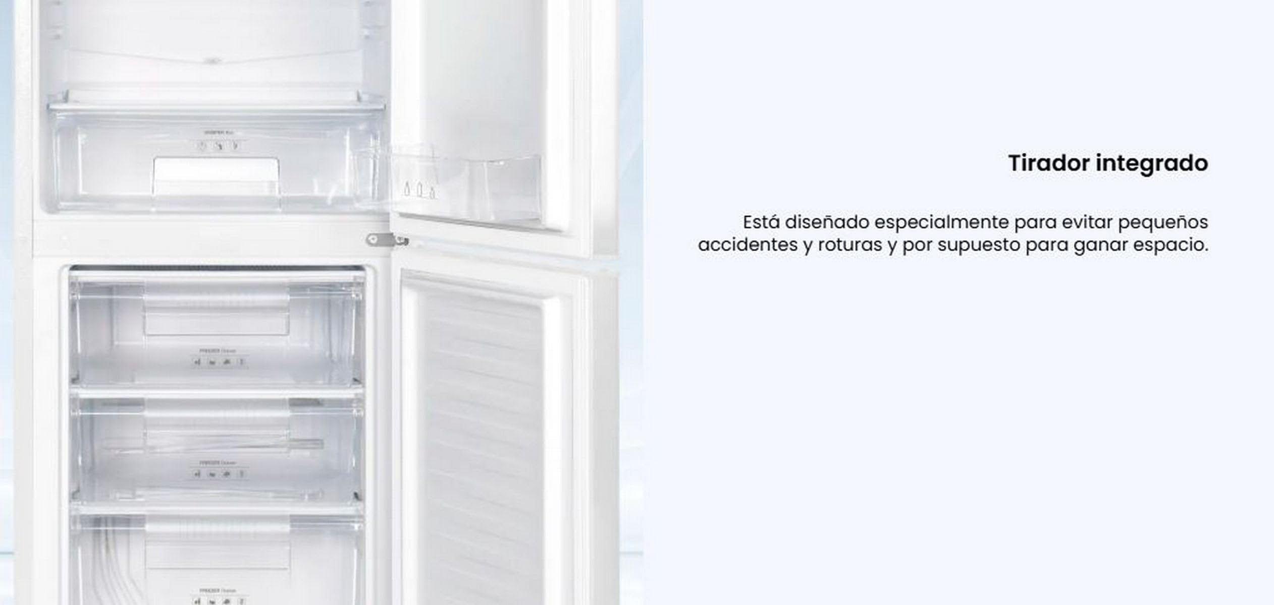 INFINITON | Frigorífico FGC-250B | Blanco| Capacidad 168 Litros| Defrost | Silent design | Crisper box | Clase E